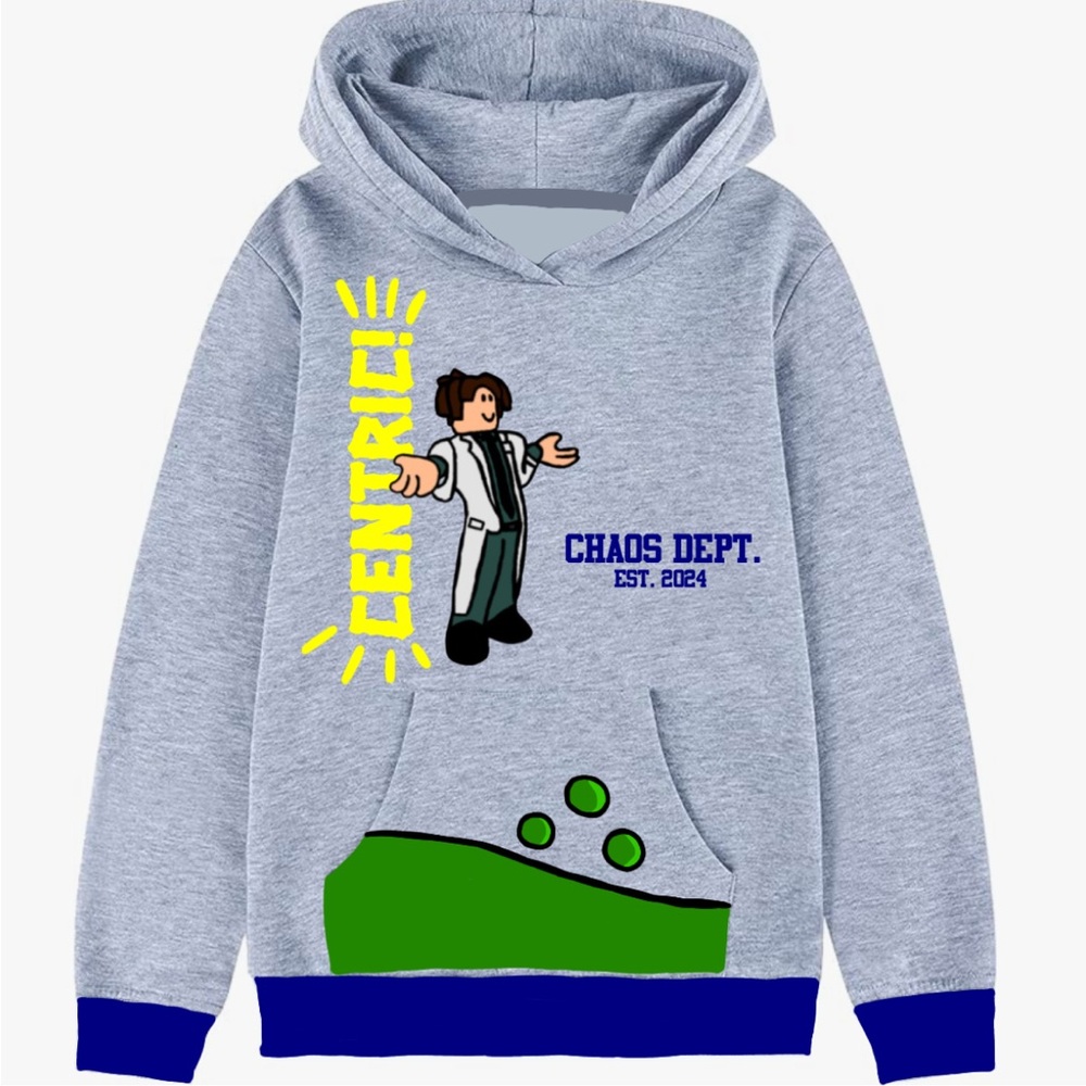 Roblox Gray Colorblock Kids Hoodie Boys Blue